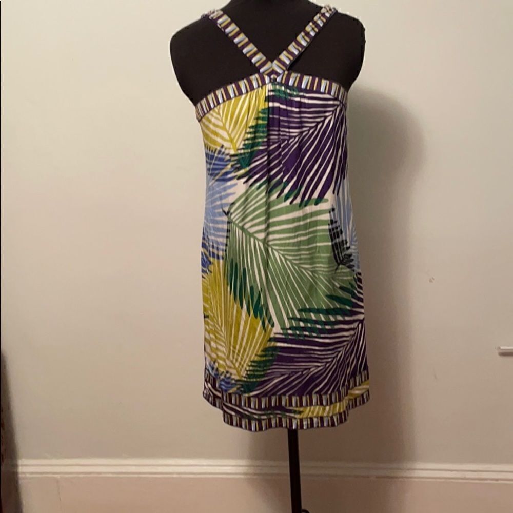 BCBG size small floral print strapless dress beach coverup